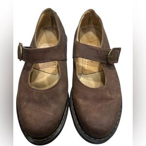 Brown Mary Jane Buckle Shoes